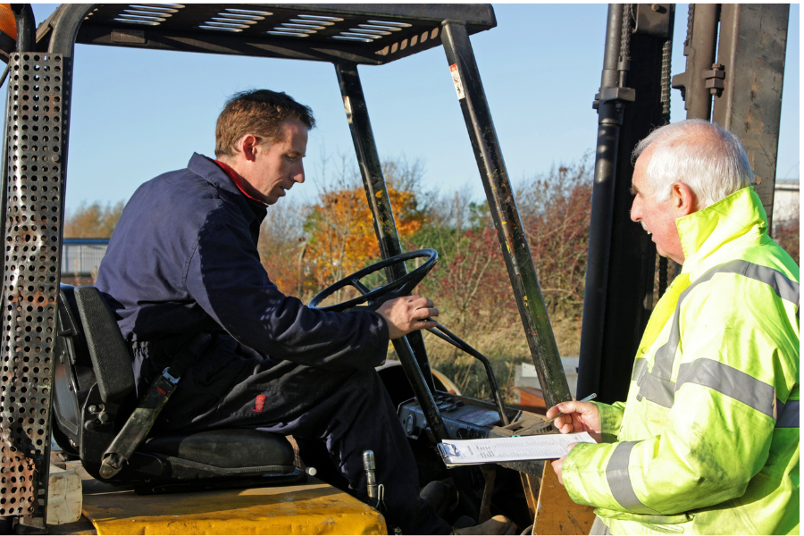 Driving forklift